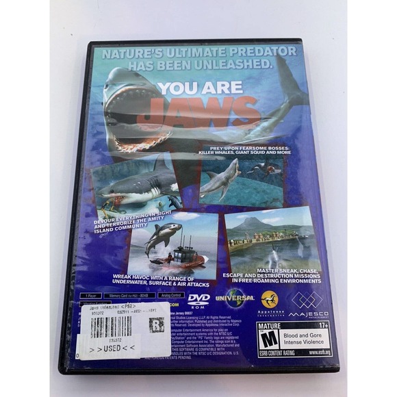 Jaws Unleashed (Sony PlayStation 2, 2006) PS2 video game - Picture 2 of 3